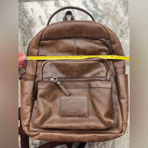 Rawlings Blem Vintage Brown Leather Backpack - Picture 5 of 8